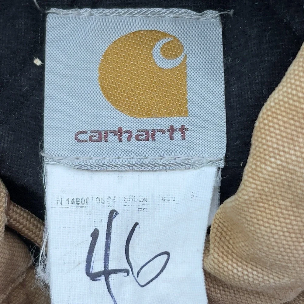 Vintage Carhartt Duck Quilt Lined Jacket Brown Mens 46 Made in USA - Picture 2 of 14